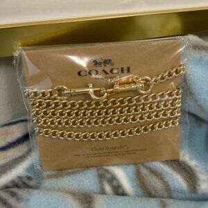 NEW COACH Authentic 46 in. gold tone purse/chain strap.
